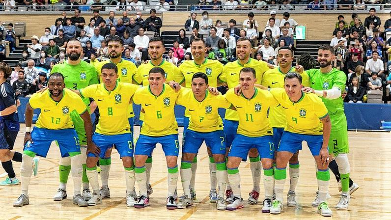 Brasil atropela o Japão por 4 a 0 no primeiro amistoso da Data Fifa no futsal. (Foto: Jo Marconne/CBF)