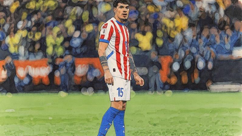 Gustavo Gómez em ação pela Seleção Paraguaia (Foto: Marlon Costa/AGIF)