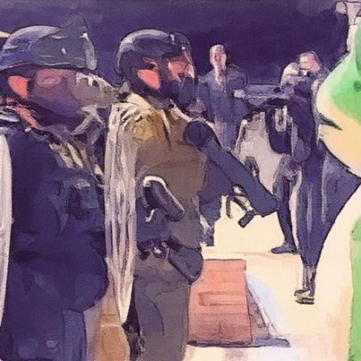 Sapo de Portland inspira mais manifestantes fantasiados em frente à ICE