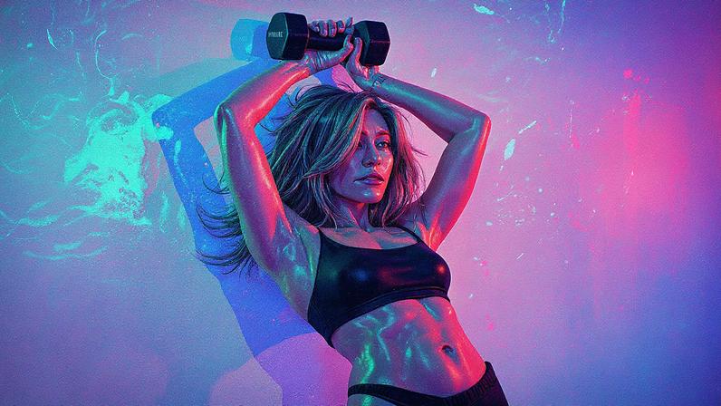 Jennifer Aniston stunned fans with her flawless physique in a new Pvolve campaign. Photo courtesy Pvolve. Zoey Grossman courtesy of Pvolve