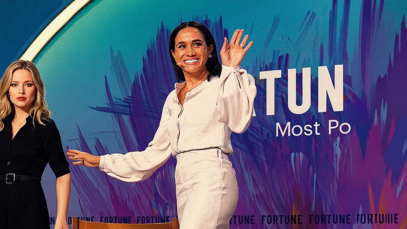 Meghan Markle compared her and Prince Harry’s deal with Netflix to Barack and Michelle Obama’s contract with their production company, Higher Ground. Getty Images for Fortune Media
