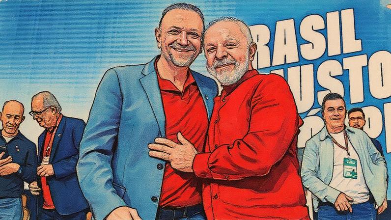 Lula e o presidente nacional do PT, Edinho Silva. (Foto: Ricardo Stuckert/Secom)