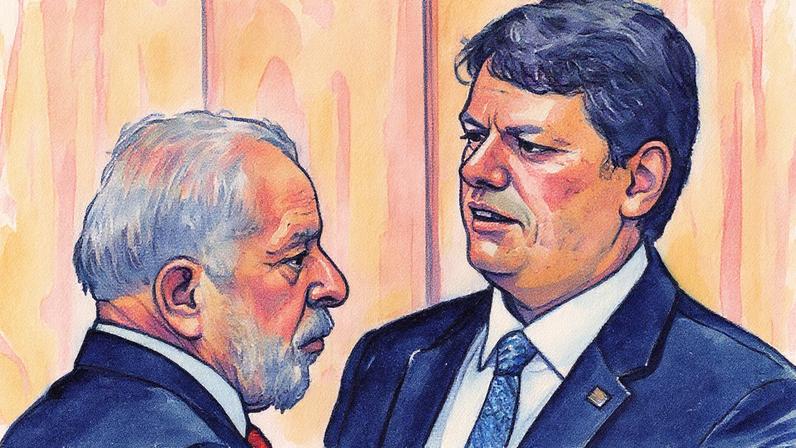 O presidente Lula e o governador Tarcísio de Freitas em reunião no Palácio do Planalto, em Brasília. (Foto: Marcelo Camargo/Agência Brasil)