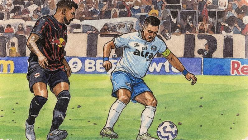 Marlon, do Grêmio, em ação contra o Bragantino (Foto: Joisel Amaral/AGIF)