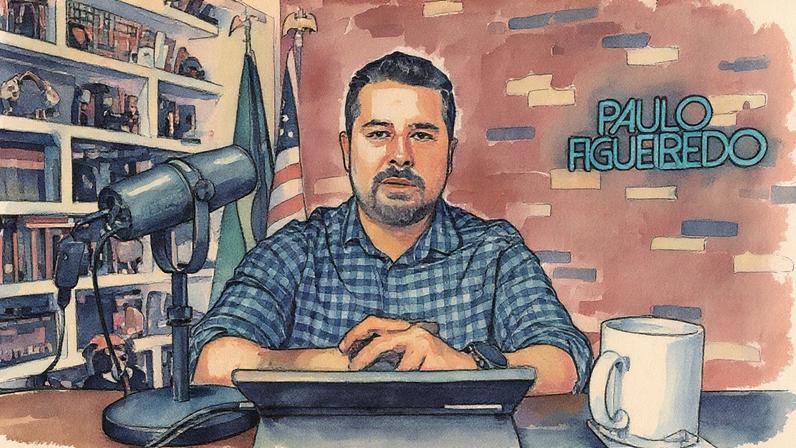 Jornalista Paulo Figueiredo, em entrevista ao Café com a Gazeta do Povo. (Foto: Reprodução/Youtube Gazeta do Povo)