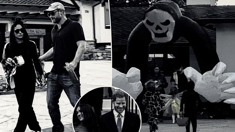 Prince Harry and Meghan Markle were seen taking their kids, Prince Archie, 6, and Princess Lilibet, 4, trick-or-treating for Halloween. Karl Larsen / BACKGRID