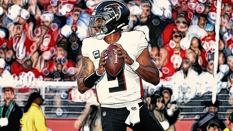 Falcons: Michael Penix em avaliação diária por contusão óssea no pé e tornozelo