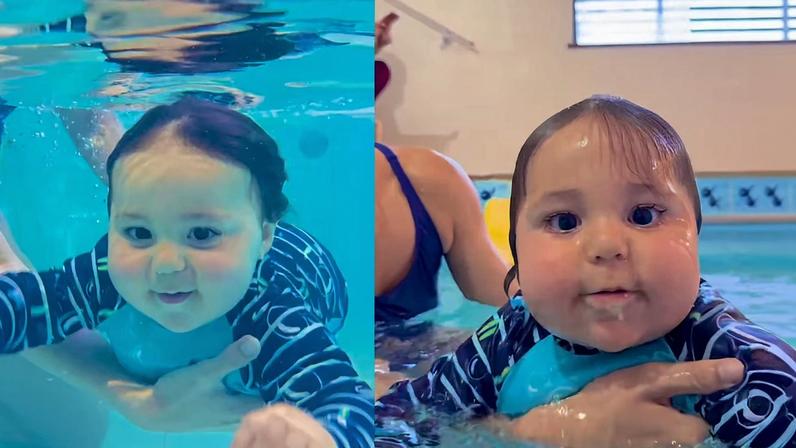 Viih Tube mostra vídeo do filho, Ravi, de 11 meses, mergulhando — Foto: Reprodução/ Instagram