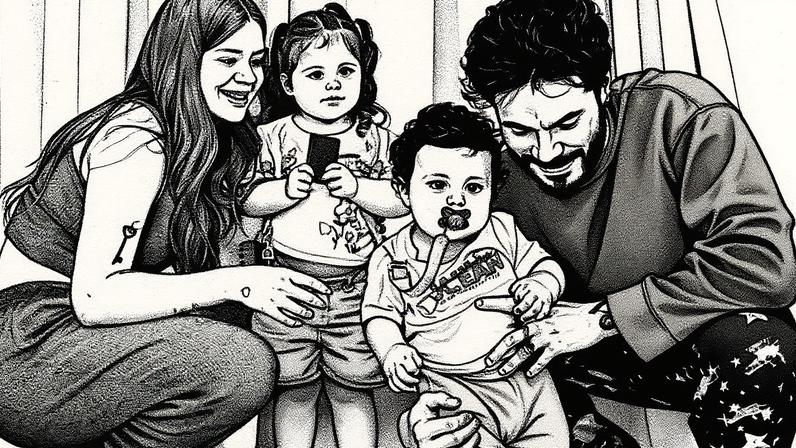Viih Tube e Eliezer com os filhos — Foto: Reprodução/ Instagram