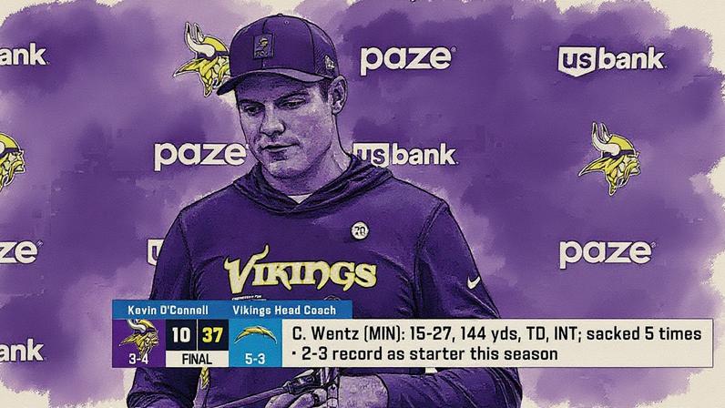 Kevin O'Connell assume responsabilidade pela derrota dos Vikings contra os Chargers