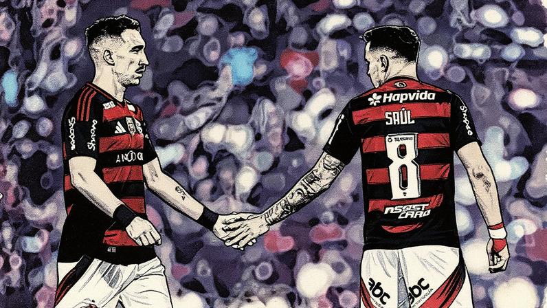 Léo Ortiz e Saúl em Flamengo x Vitória, pelo Brasileirão • Gilvan de Souza/Flamengo