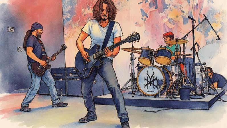 Kim Thayil, Chris Cornell and Matt Cameron of Soundgarden perform on stage at Shepherds Bush Empire on November 9, 2012 in London, United Kingdom.