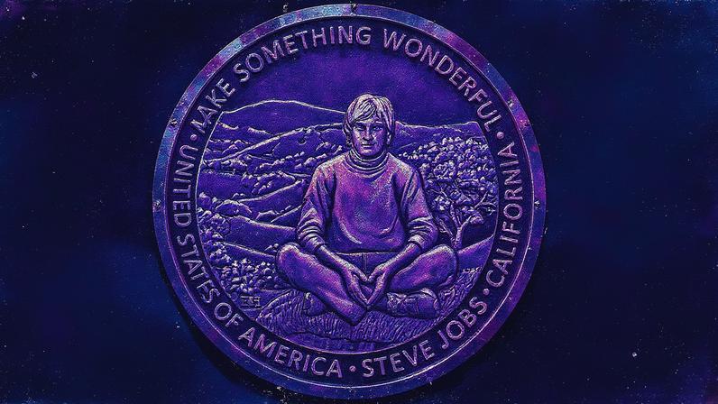 The Mint’s design for the $1 Steve Jobs commemorative coin.