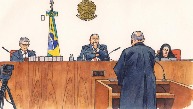 Primeira Turma do STF em julgamento que abre caminho para jurisprudência contra fake news eleitorais.