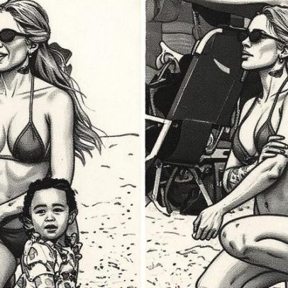 Karoline Lima aproveita dia de praia com a filha após separação no Rio de Janeiro