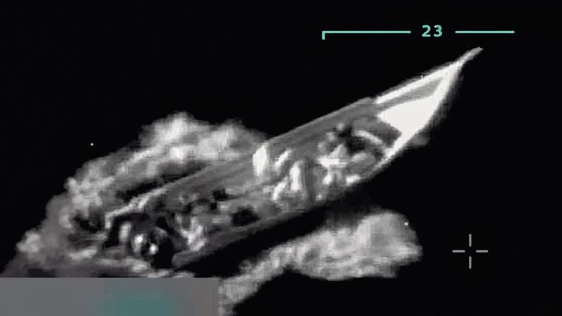 An aerial view of the boat strike