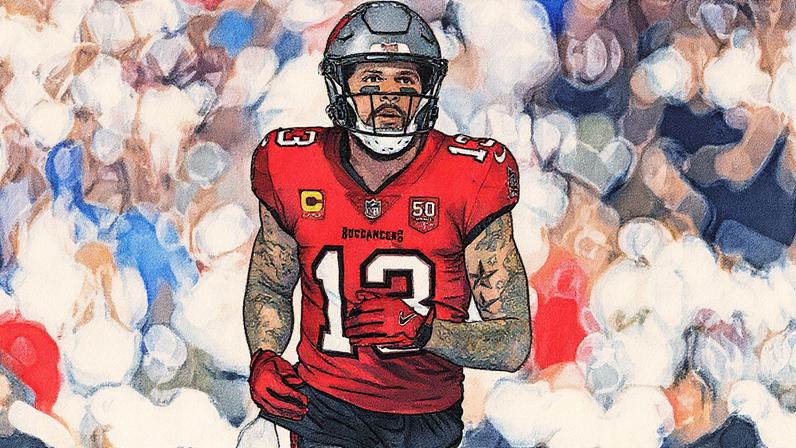 Mike Evans volta limitado aos treinos com lesão na coxa