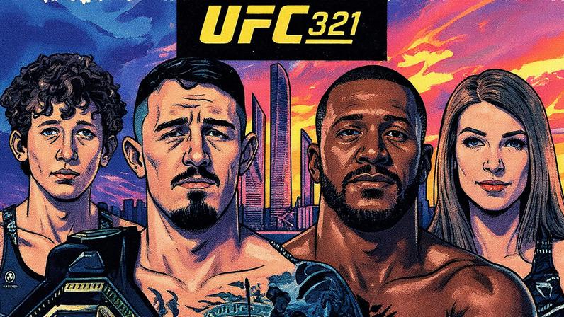 Post oficial para as lutas principais do UFC 321 (Foto: Divulgação/UFC