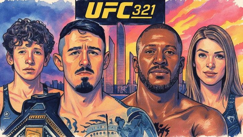 Post oficial para as lutas principais do UFC 321 (Foto: Divulgação/UFC