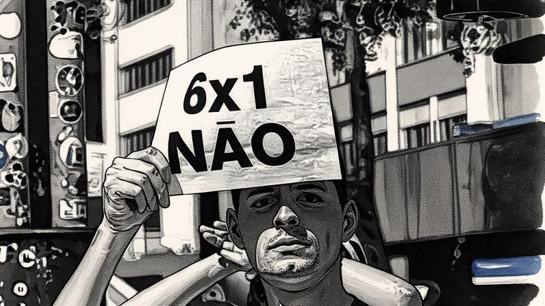 Manifestantes protestam pelo fim da escala 6x1 - CSP-Conlutas/Roosevelt Cássio
