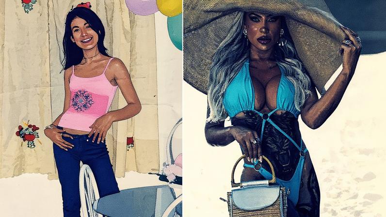 Andressa Urach em foto antiga e atualmente — Foto: Reprodução/Instagram