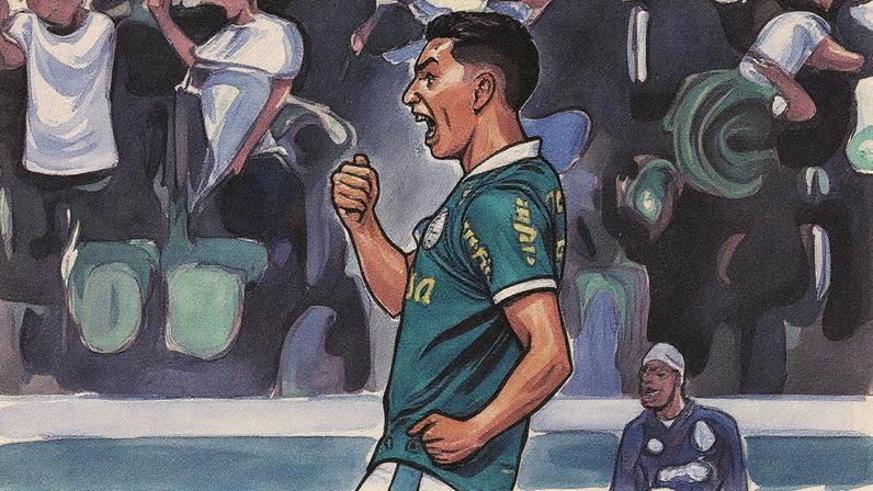 Vitor Reis em ação pelo Palmeiras (Foto: Ettore Chiereguini/AGIF)