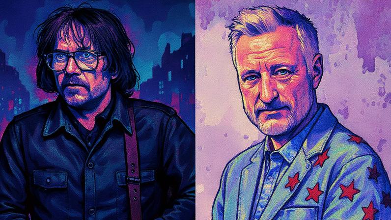 Jeff Tweedy and Billy Bragg, who shared lead vocals on the Wilco/Bragg 'Mermaid Avenue' sessions