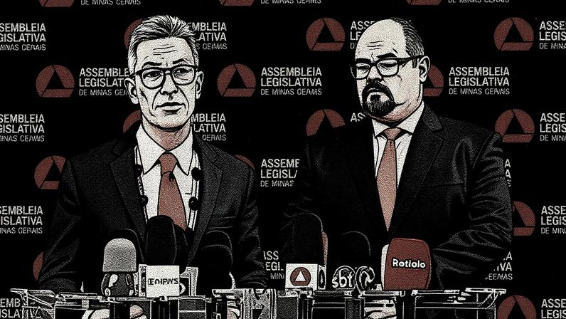 O governador de Minas Gerais, Romeu Zema, e o vice, Mateus Simões. Foto: Daniel Protzer/ALMG