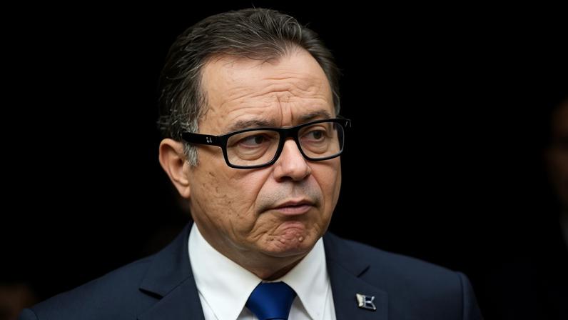 Almir Garnier durante depoimento ao STF sobre a sua participação na trama golpista. O militar é um dos réus do chamado núcleo crucial do golpe. Foto: EVARISTO SA / AFP