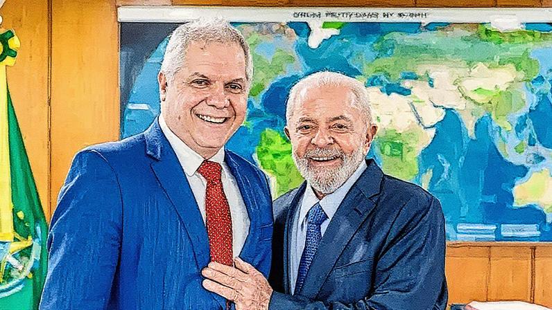 Alessandro Stefanutto, ex-presidente do INSS preso pela PF, com o presidente Lula. (Foto: Ricardo Stuckert/PR)