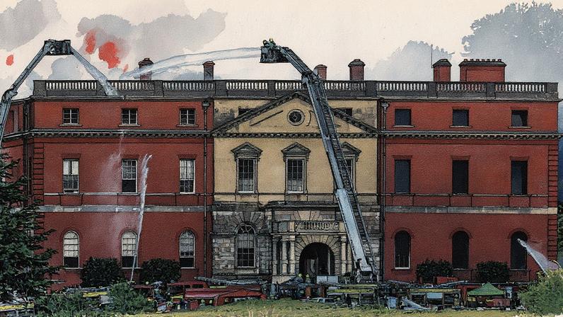 A fire tore through Clandon Park in Surrey in 2015