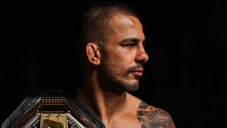Alexandre Pantoja of Brazil poses for a portrait after his victory during the UFC 317 event at T-Mobile Arena on June 28, 2025 in Las Vegas, Nevada. (Photo by Mike Roach/Zuffa LLC)