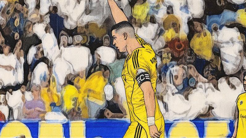 Cristiano Ronaldo a celebrar o bis e a vitória do Al Nassr - Foto: Al Nassr e SPL