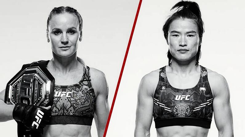 Valentina Shevchenko comemora a vitória no UFC 315. (Foto por Chris Unger/Zuffa LLC)