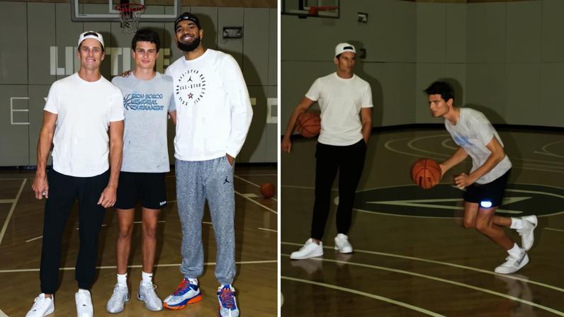 Filho de Tom Brady, Jack, 18, aparece ao lado do pai em fotos raras