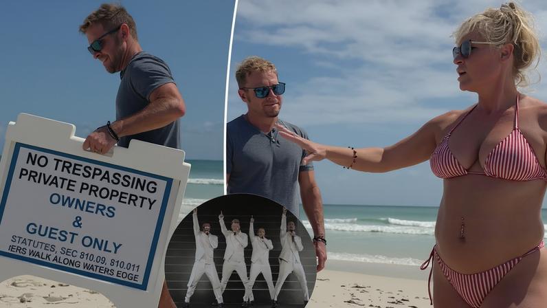 Backstreet Boys member Brian Littrell is suing a Florida woman for allegedly trespassing on his private beach.