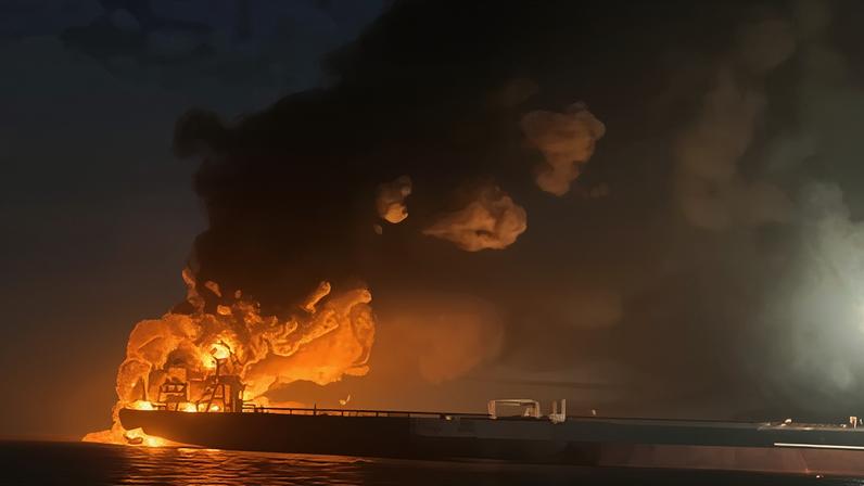 An image released by the security service of Ukraine on 29 November of a cargo ship on fire in the Black Sea off the Turkish coast. Photograph: security service of Ukraine/AFP/Getty Images