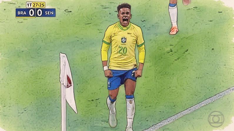 1 de 2 Wesley em ação em Brasil x Senegal — Foto: Getty Images