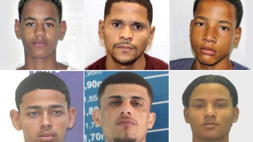 Da esq. para a dir., Fabiano Martins, Brendon César da Silva, Yuri dos Santos, Richard dos Santos, Jonas de Azeredo e Juan Marciel de Souza estão entre os mortos na operação no Rio de Janeiro (reprodução redes sociais)