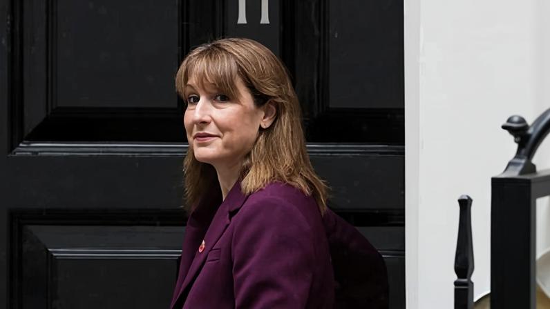 Rachel Reeves outside No 11 Downing Street in London.