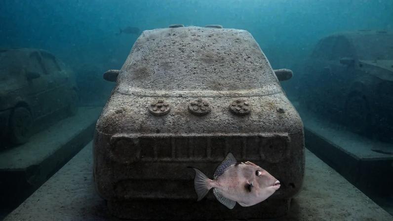 Growth potential: the 22 cars that form Erlich’s Concrete Coral are not just an attraction for swimmers and snorkellers—they have been designed to encourage coral growth and attract marine life Photo: Nola Schoder
