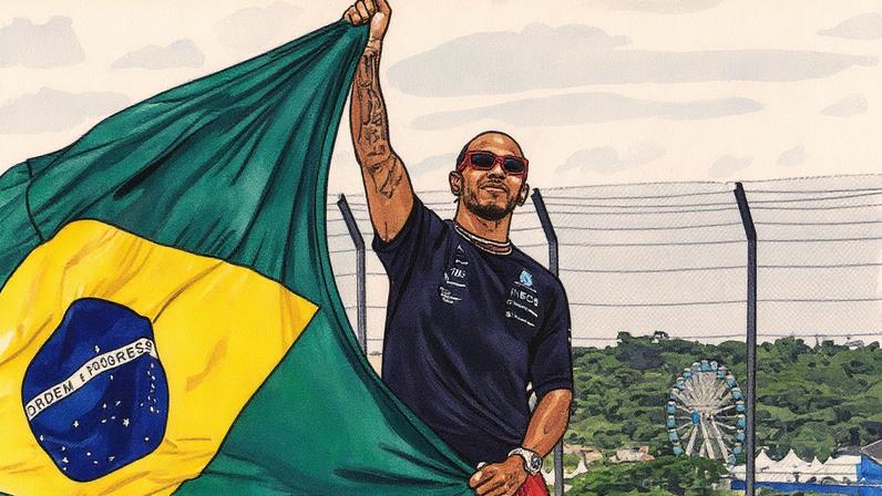 Lewis Hamilton guiou a McLaren de Senna no GP de Interlagos de 2024, na Fórmula 1 (Foto: Miguel Schincariol/AFP)
