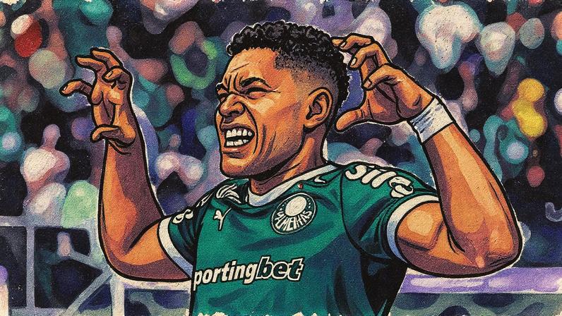 Vitor Roque, do Palmeiras, comemora gol contra o Santos (Foto: Adriana Spaccasassi Bianchi/MOCHILA PRESS)