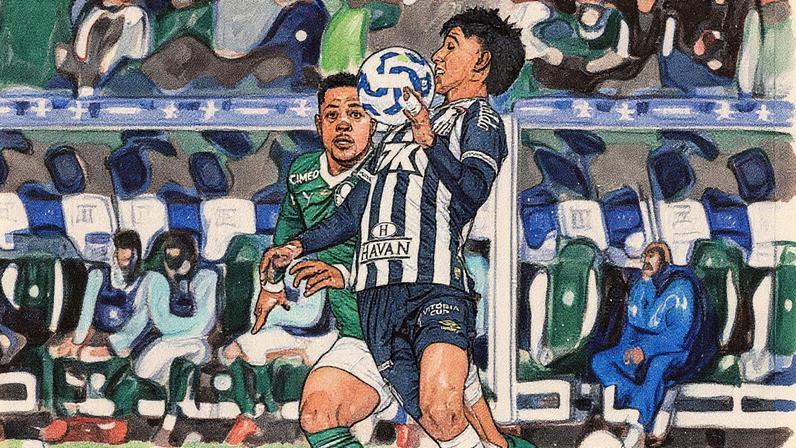 Gabriel Brazão, goleiro do Santos, e Vitor Roque, atacante do Palmeiras, durante clássico no Allianz Parque (Foto: Anderson Lira/Código19/Gazeta Press)