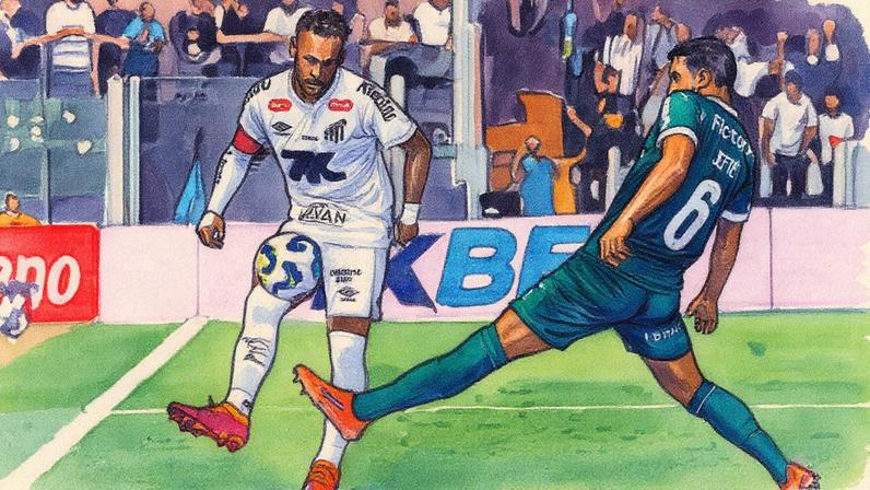 Neymar em ação durante Santos x Palmeiras (Foto: Rebeca Carolina Schumacker/AGENCIA ENQUADRAR)