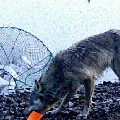 Lobo selvagem roubando armadilha pode confirmar uso de ferramentas