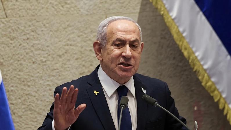 In the 111-page submission, Benjamin Netanyahu’s lawyer argued that a pardon was in the ‘public interert’. Photograph: Ronen Zvulun/Reuters