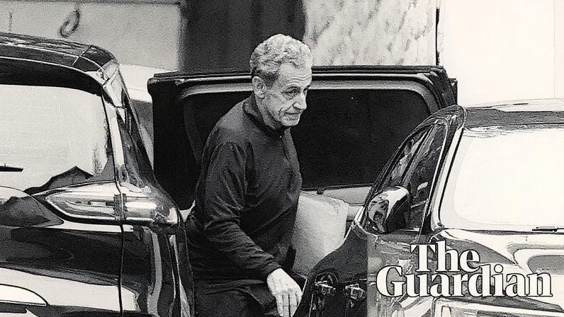 Nicolas Sarkozy arrives home after his release from prison earlier this month. Photograph: Dimitar Dilkoff/AFP/Getty Images