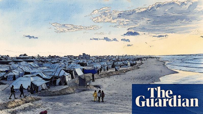 Birds fly over the Gaza Strip on November 18, 2025 as seen from Southern Israel.