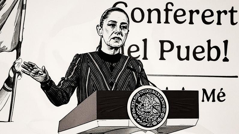 Claudia Sheinbaum speaks during a press conference at the National Palace in Mexico City, Mexico on 12 November. Photograph: José Méndez/EPA